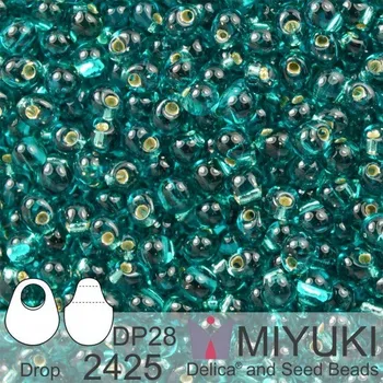 Dětské navlékací korálky Korálky Miyuki Drop 2,8mm. Barva 2425 S/L Teal. Balení 5g