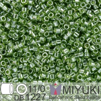 Korálek Korálky Miyuki Delica 11/0. Barva Tr Olive Luster DB1227. Balení 5g