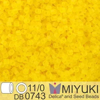 Korálek Korálky Miyuki Delica 11/0. Barva Matte Tr Yellow DB0743. Balení 5g.