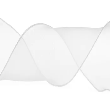 Stuha Organzová stuha s perleťovým leskem šíře 80 mm návin 13,5m - 1 bílá