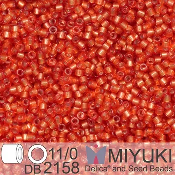 Korálek Korálky Miyuki Delica 11/0. Barva Duracoat Silverlined Dyed Clementine DB2158. Balení 5g