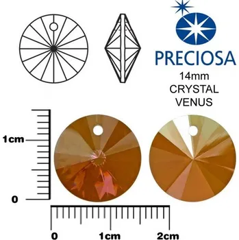 Korálek PRECIOSA MC RIVOLI velikost 14mm. Barva CRYSTAL VENUS.