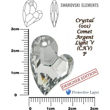 Náhrdelník SWAROVSKI 6261 Devoted 2 U Heart barva CRYSTAL COMET ARGENT LIGHT V (CAV)+P velikost 27mm.