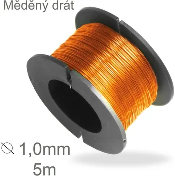Vázací drát Drátek měděný 1 mm v délce 5m pro drátkování.