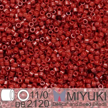 Korálek Korálky Miyuki Delica 11/0. Barva Duracoat Dyed Opaque Maroon DB2120. Balení 5g