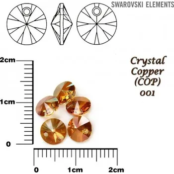 Dětské navlékací korálky SWAROVSKI XILION Pendant barva CRYSTAL COPPER velikost 6mm .Balení 10Ks.