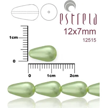 Korálek VOSKOVANÉ korále tvar kapka. Velikost 12x7mm. Barva 12515 (světle zelená). Balení 10ks na návleku.
