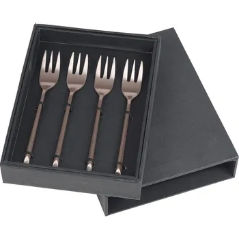 Příbor Dezertní vidlička 4 ks Broste HUNE - espresso