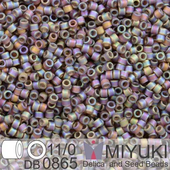 Korálek Korálky Miyuki Delica 11/0. Barva Matte Brown AB DB0865. Balení 5g