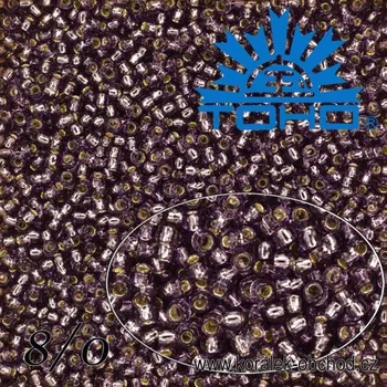 Korálek Korálky TOHO tvar ROUND (kulaté). Velikost 8/0. Barva č. 39-Silver-Lined Tanzanite . Balení 10g.