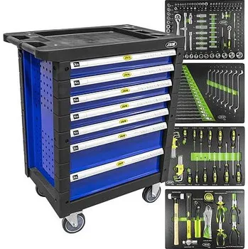 Montážní dílenský vozík s ručním nářadím JBM 53767 (7 zásuvek)