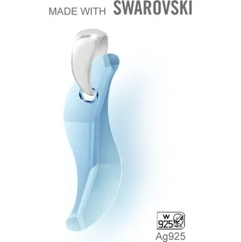 Přívěsek Přívěsek Made with Swarovski 6525 Aquamarine (202) 28mm+šlupna Ag925
