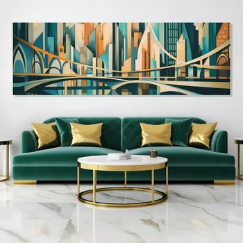 Obraz Obraz na plátně - 1920, moderní velkoměsto, abstrakce FeelHappy.cz Velikost obrazu (šířka x výška): 60 x 20 cm