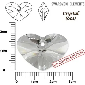Přívěsek SWAROVSKI 6260 Crazy 4 U Heart barva CRYSTAL velikost 27mm.