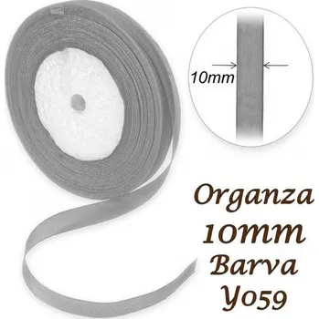 Stuha ORGANZA stuha šířka 10mm. Číslo Y269 barva ŠEDÁ.