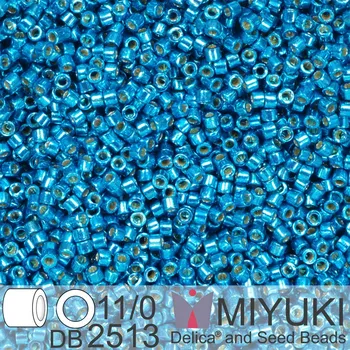 Korálek Korálky Miyuki Delica 11/0. Barva Duracoat Galvanized Capri Blue DB2513. Balení 5g