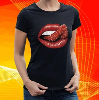 Dámské tričko dámské tričko pusa (rty pusa jahoda polibek)