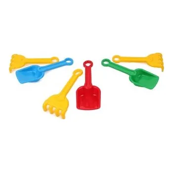 Hračka na písek Sada na písek 2ks plast lopatka + hrabičky 4 barvy 8x22cm 12m+