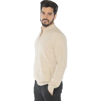 Pánská móda Duuree.cz Kašmírový svetr Mark s kapsami Barva: Béžová, Velikost: M