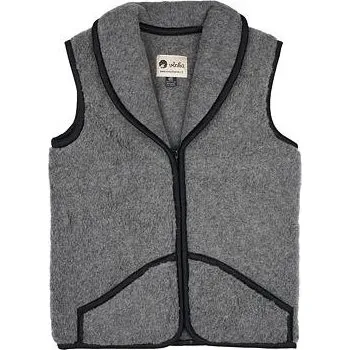 Dámská vesta Vlnka Vlněná vesta Merino s límcem tmavě šedá velikost oblečení S
