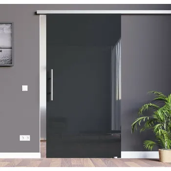Interiérové dveře Amod Black skleněné posuvné dveře 900x2050 mm s madlem