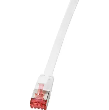 Datový kabel LogiLink CF2061S RJ45 síťové kabely, propojovací kabely CAT 6 U/FTP 3.00 m bílá pozlacené kontakty 1 ks