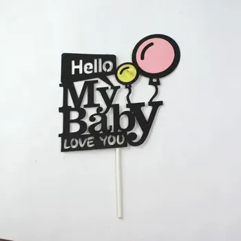 Svatební dekorace Ozdoba na dort | nápis pro dort - růžové BABY