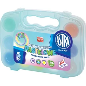 Vodová barva ASTRA Temperové barvy 12 x 20 ml pastelové, v plastovém kufříku (modrý) 155604