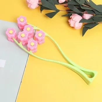 Masáž Masážítko | masážní váleček na obličej a krk, styl květiny - náhodná barva - růžový