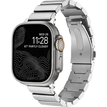 Ostatní příslušenství k chytrým hodinkám eses Titanový článkovitý řemínek pro Apple Watch - Stříbrný lesklý 42mm, 44mm, 45mm, 49mm