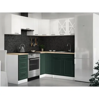 Falco Rohová kuchyňská linka Astra bílá/tm.zelená MAT