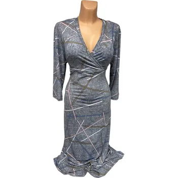 Dámské šaty dámské šaty, Barva Šedá, Velikost XXL 48, Materiál 98% Polyester 2% Lycra