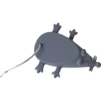 dveřní zarážka Zarážka pod dveře | silikonová dveřní zarážka, styl myška - Šedá - 34g