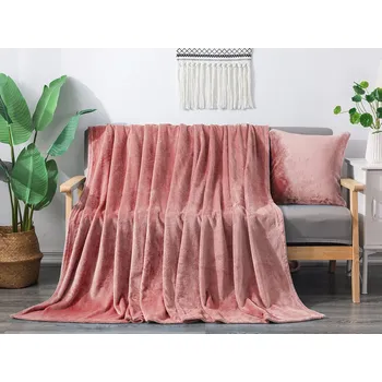 XPOSE® Mikroplyšová deka Exclusive - starorůžová 150x200 cm, Mikroplyš + Prodloužená možnost vrácení zboží do 50 dnů
