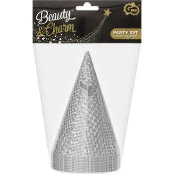 Karnevalové kloboučky holografické stříbrné 6ks 403011