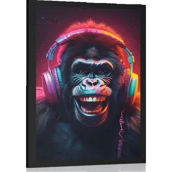 Plakát Dovido Plakát gorila se sluchátky