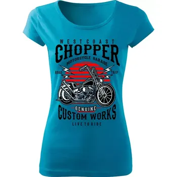 Dámské motorkářské tričko Westcoast Chopper tyrkysové