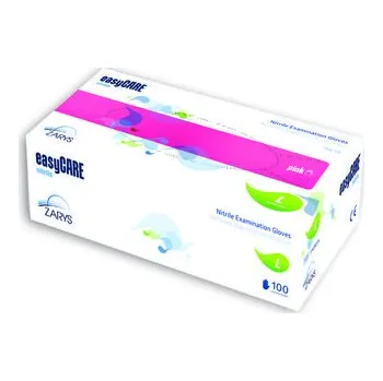 Vyšetřovací rukavice Zarys Rukavice nitril bez pudru easyCARE - růžové L/ 100 ks