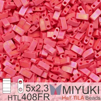Korálek Korálky Miyuki Half Tila. Barva Matte Opaque Red AB HTL 408FR Balení 3g