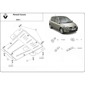 Kryt motoru Kryt pod motor RENAULT SCENIC II MPV (JM0/1_) - Plech - 8595698040671