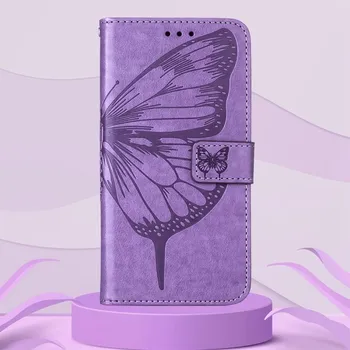 Pouzdro na tablet VSECHNONAMOBIL 67647 ART BUTTERFLY Peněženkový obal pro Tecno Camon 18 Premier fialový