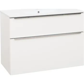 Koupelnový nábytek EBS Nevio Skříňka a keramické umyvadlo Slim 101 cm, bílá lesklá NEVIOSL101B