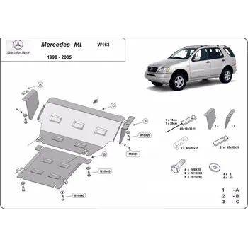 Auto-moto Kryt pod motor MERCEDES-BENZ M-CLASS (W163) - Plech - 8595698043559
