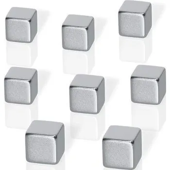 Dekorativní magnet Neodymové magnety, tvar kostky, stříbrná, 10x10x10 mm, 8 ks, BE!BOARD