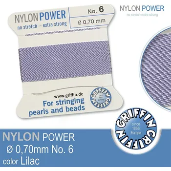 Nit NYLON Power velmi pevná nit GRIFFIN síla nitě 0,70mm barva Lilac