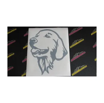 Polep vozidla Pes 074 levá Zlatý retrívr (12 - zelená) SAMOLEPKA NA AUTO, NÁLEPKA, FÓLIE, POLEP, TUNING, VLASTNÍ TEXT, TISK, AUTOSAMOLEPKY.cz, POLEPY, OBRÁZEK, LOGO, 3D STICKERS