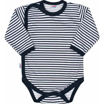 Body celorozpínací dlouhý rukáv - CLASSIC proužky tmavě modré - vel.56