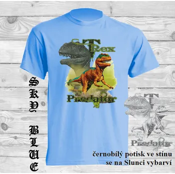 Chlapecké tričko detske-tricko_uv_potisk_dinosaurus_rex_predator Barva: Pink - růžová, velikost: 140
