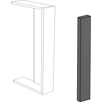 Příborník do zásuvky EBS 6052319 Vykrývací bok k vykrývacím prvkům „L“ pro spodní skříňky 70,1x9,8 cm diamantově šedá