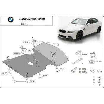 Kryt motoru Kryt pod motor BMW 3 Touring (E91) - Plech - 8595698043177